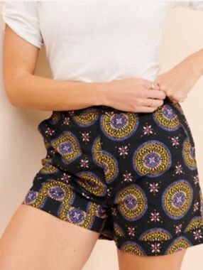 Maeve Anthropologie Abstract City High Rise Shorts